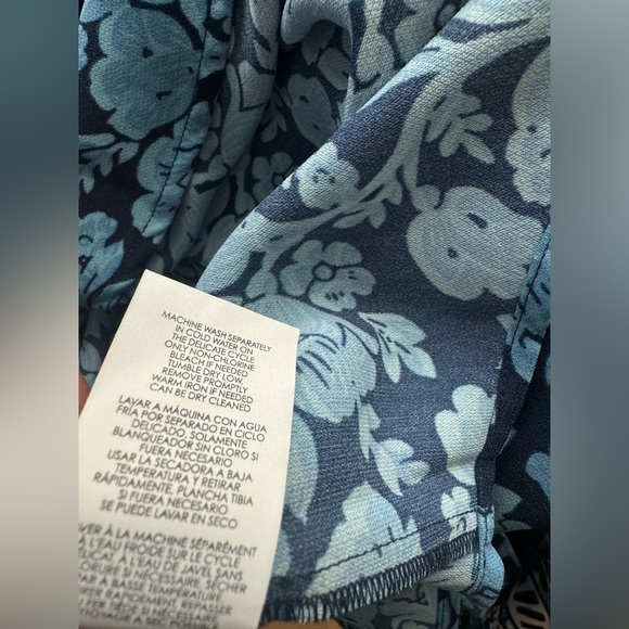 Cabi Small Blue Floral Dress Drawstring Waist Pockets Spring Summer Vacation - Picture 6 of 12